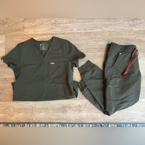 Dark Green Scrub Set